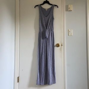 Stretchy blue and white striped jumper